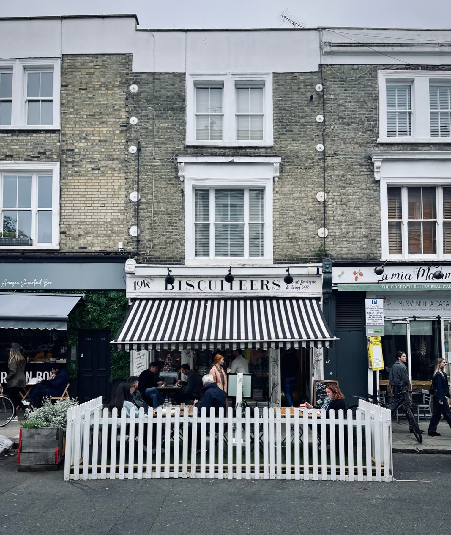 Independent shopfronts on a Notting Hill street